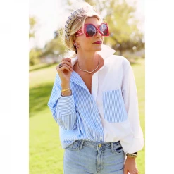 BURU White Label Boyfriend Shirt 2.0 - Blue Stripe