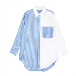 BURU White Label Boyfriend Shirt 2.0 - Blue Stripe
