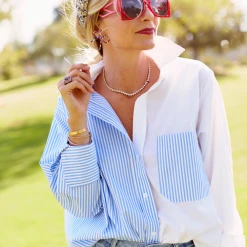 BURU White Label Boyfriend Shirt 2.0 - Blue Stripe