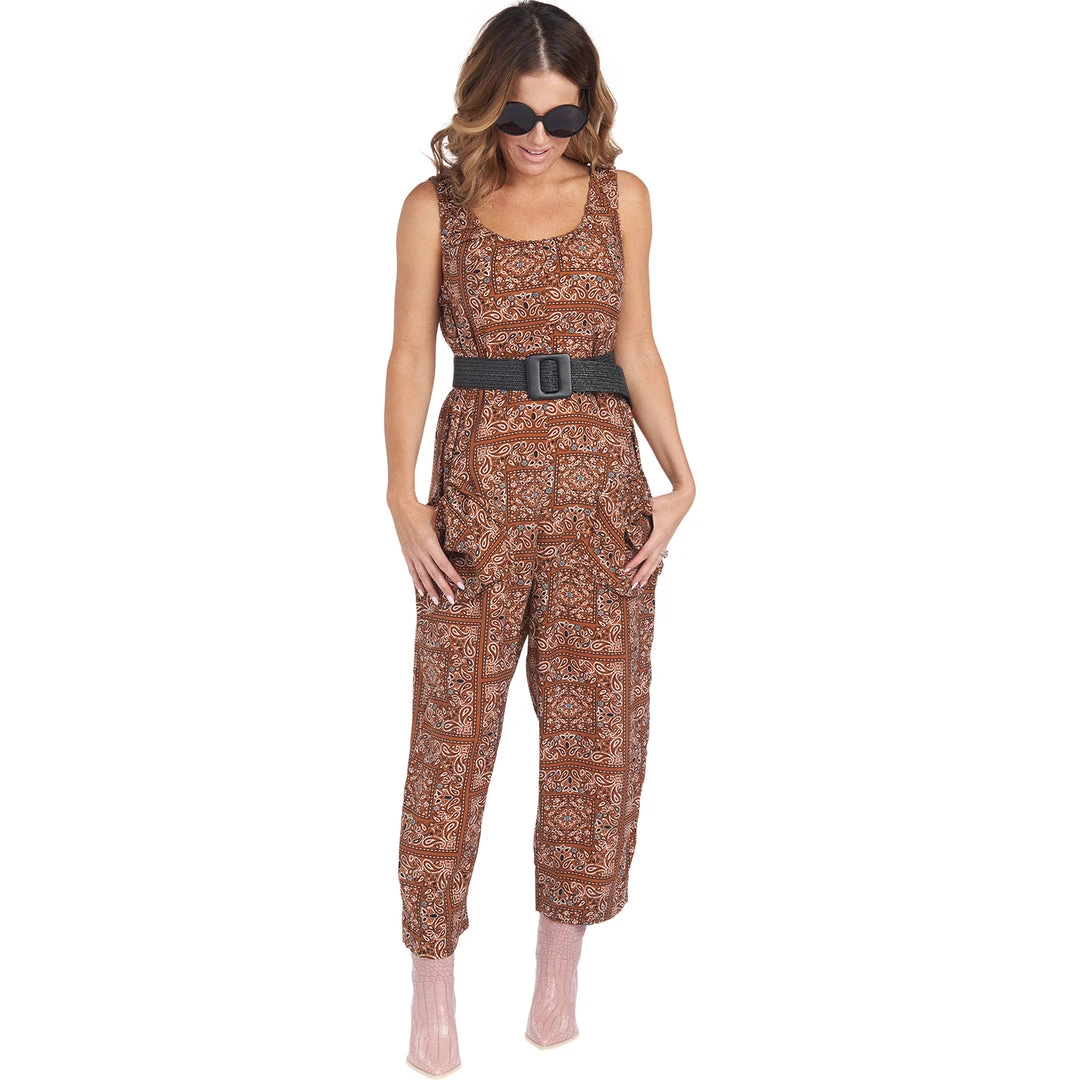 BURU White Label Clothing Bandana Jumpsuit - Brown 9 BURU White Label Clothing Bandana Jumpsuit - Brown