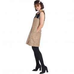 BURU White Label Zip Up Vest Dress - Tan & Black - Final Sale