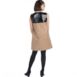 BURU White Label Zip Up Vest Dress - Tan & Black - Final Sale