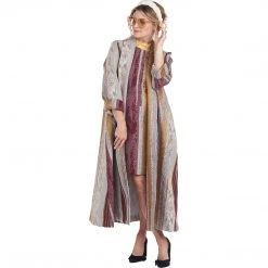 BURU Pink Label Swing Dress Knee Length - Gold/Ivory Woven - Final Sale Clothing