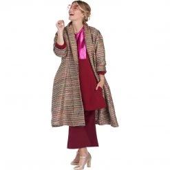 BURU White Label Bib Front A-line Dress - Double Knit Crimson Clothing