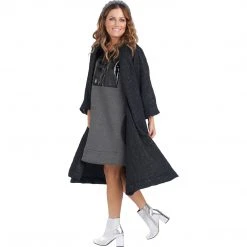 BURU White Label Bib Front A-line Dress - Double Knit Grey Clothing