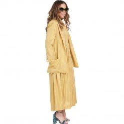 BURU Pink Label Long Sleeve Placket Front Shirtdress - Gold Cotton