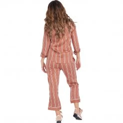 BURU White Label PJ Blouse - Brown Stripe