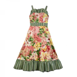 BURU Pink Label Button Top Sundress - Coral Botanical Clothing