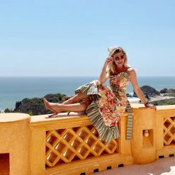 BURU Pink Label Button Top Sundress - Coral Botanical Clothing