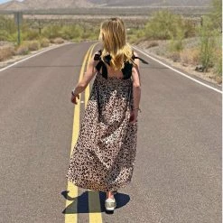 BURU White Label Tie Top MIDI Dress - Tan Cheetah 11 BURU White Label Tie Top MIDI Dress - Tan Cheetah