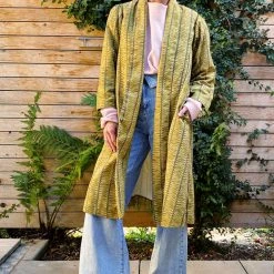 BURU Pink Label Swing Coat Knee Length - Chartreuse Cotton Twill- PRE-SALE Clothing