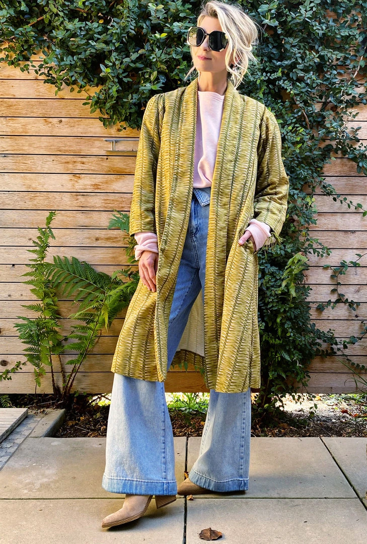 BURU Pink Label Swing Coat Knee Length - Chartreuse Cotton Twill- PRE-SALE Clothing 4 BURU Pink Label Swing Coat Knee Length - Chartreuse Cotton Twill- PRE-SALE Clothing