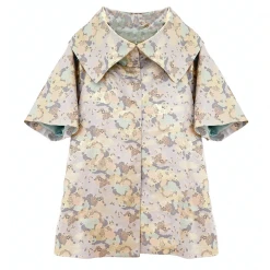 Outlet Vive In Style Store 14 BURU White Label Car Coat - Silver Chinoiserie Clothing