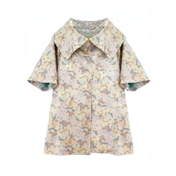 BURU White Label Car Coat - Silver Chinoiserie Clothing