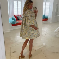 BURU White Label Car Coat - Silver Chinoiserie Clothing