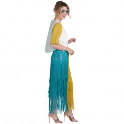 BURU White Label Color Block Mom Crop - White - Final Sale Clothing