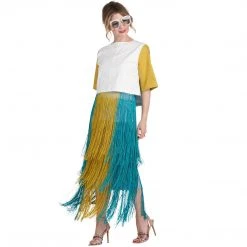 BURU White Label Color Block Mom Crop - White - Final Sale Clothing