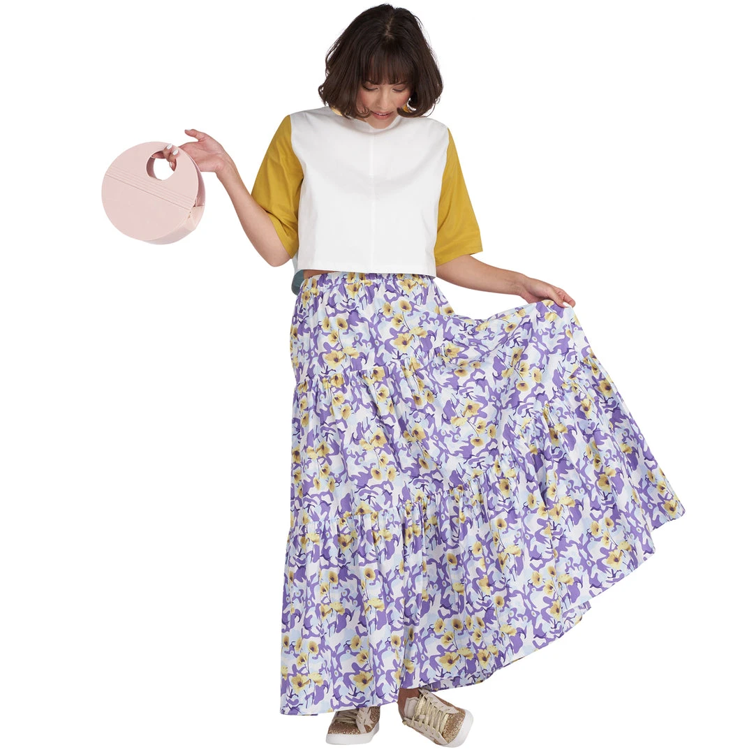 BURU White Label Color Block Mom Crop - White - Final Sale Clothing