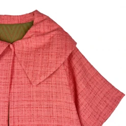 BURU Pink Label Cropped Car Coat - Coral Tweed