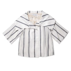 BURU White Label Cropped Car Coat - Sparkle Stripe