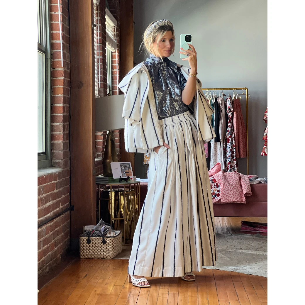 BURU White Label Cropped Car Coat - Sparkle Stripe 17 BURU White Label Cropped Car Coat - Sparkle Stripe