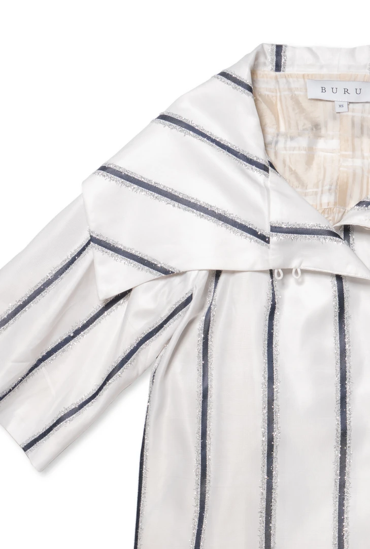 BURU White Label Cropped Car Coat - Sparkle Stripe 4 BURU White Label Cropped Car Coat - Sparkle Stripe