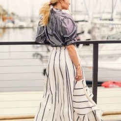 BURU White Label Cropped Car Coat - Sparkle Stripe 24 BURU White Label Cropped Car Coat - Sparkle Stripe