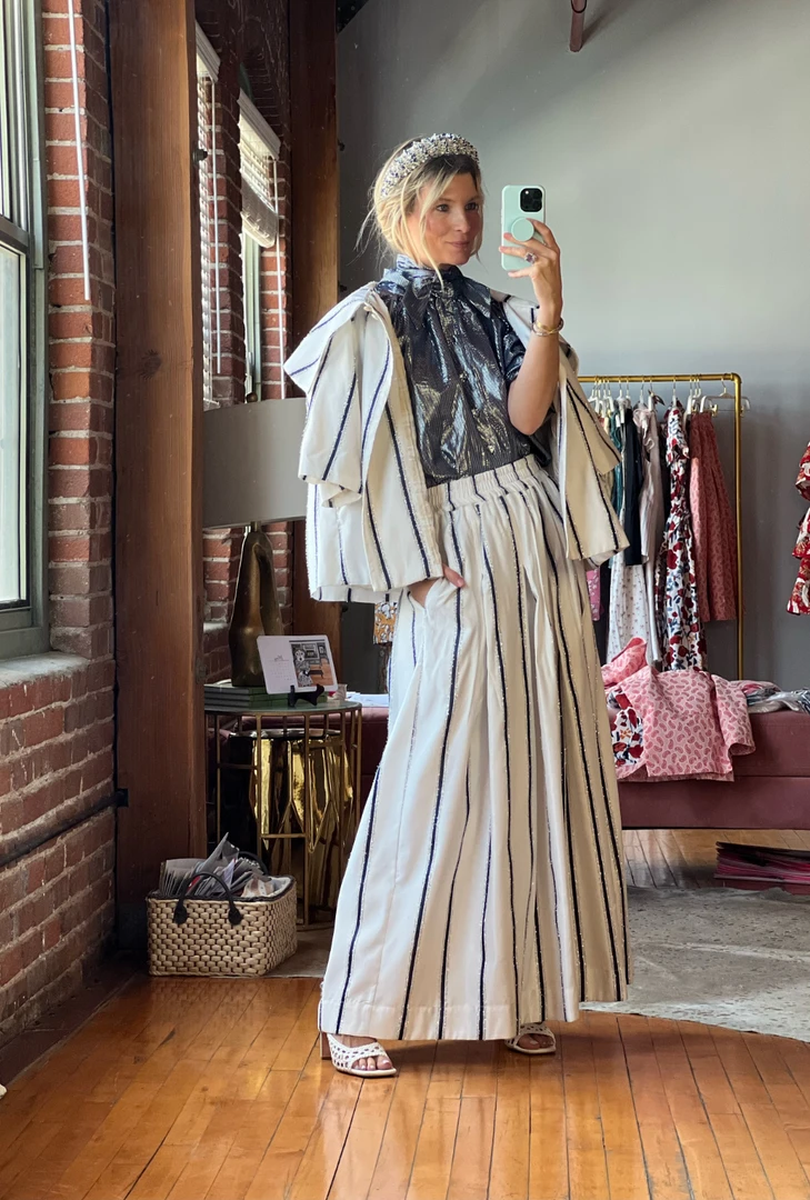 BURU White Label Cropped Car Coat - Sparkle Stripe 10 BURU White Label Cropped Car Coat - Sparkle Stripe