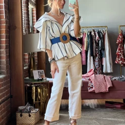 BURU White Label Cropped Car Coat - Sparkle Stripe 27 BURU White Label Cropped Car Coat - Sparkle Stripe