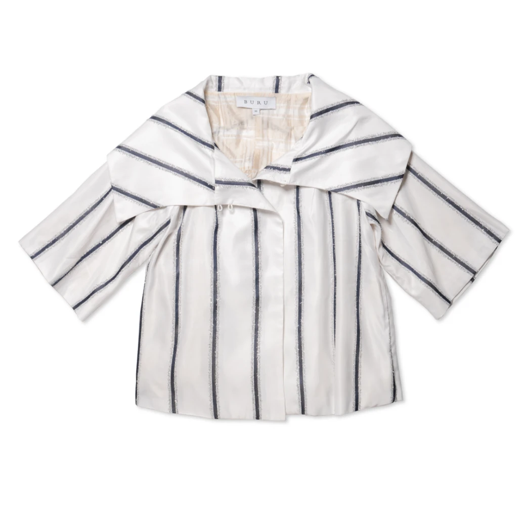 BURU White Label Cropped Car Coat - Sparkle Stripe 19 BURU White Label Cropped Car Coat - Sparkle Stripe
