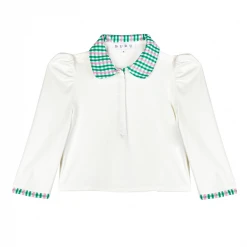 BURU White Label Cropped Peter Pan Tee - White & Green