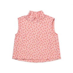 BURU White Label Cropped Sleeveless Mod Top - Red Paisley