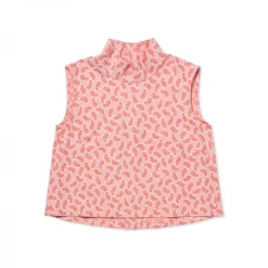 BURU White Label Cropped Sleeveless Mod Top - Red Paisley