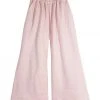 BURU Pink Label Bottoms Wide Leg Cropped Trouser - Pink Heathered 1 BURU Pink Label Bottoms Wide Leg Cropped Trouser - Pink Heathered