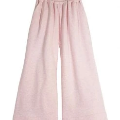 BURU Pink Label Bottoms Wide Leg Cropped Trouser - Pink Heathered