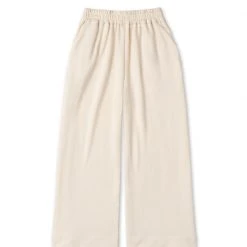 BURU Pink Label Wide Leg Cropped Trouser - Ivory