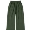 BURU Pink Label Wide Leg Cropped Trouser - Moss