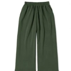 BURU Pink Label Wide Leg Cropped Trouser - Moss