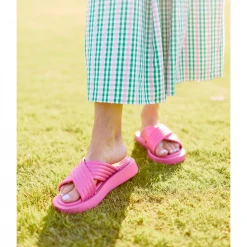 Buru Accessories Crossover Puffer Sandals - Pink