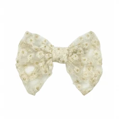 BURU Accessories Daisy Embroirdered Bow - Ivory Special Occasions