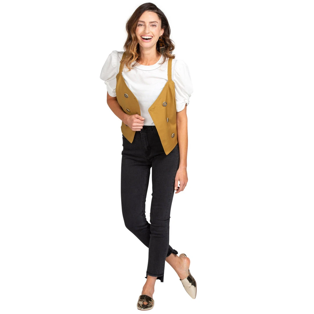 BURU White Label Clothing Deniz Double Breasted Vest - Mustard - Final Sale 5 BURU White Label Clothing Deniz Double Breasted Vest - Mustard - Final Sale