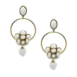 Buru Accessories Enamel Camilla Hoops - White