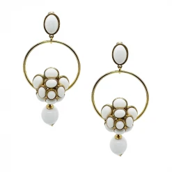 Buru Accessories Enamel Camilla Hoops - White