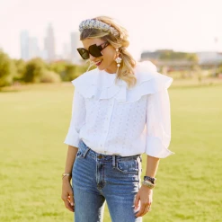 Buru Accessories Enamel Camilla Hoops - White