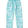 BURU White Label Bottoms Everyday Pants - Aqua Brocade