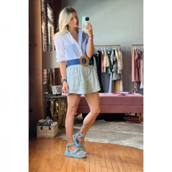 BURU White Label Everyday Shorts - Blue & Green Stripe Clothing 20 BURU White Label Everyday Shorts - Blue & Green Stripe Clothing