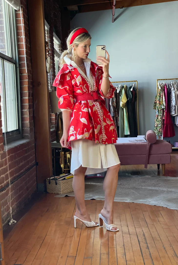 BURU White Label Flamingo Car Coat - Red 8 BURU White Label Flamingo Car Coat - Red