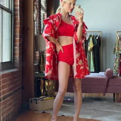 BURU White Label Flamingo Car Coat - Red 27 BURU White Label Flamingo Car Coat - Red