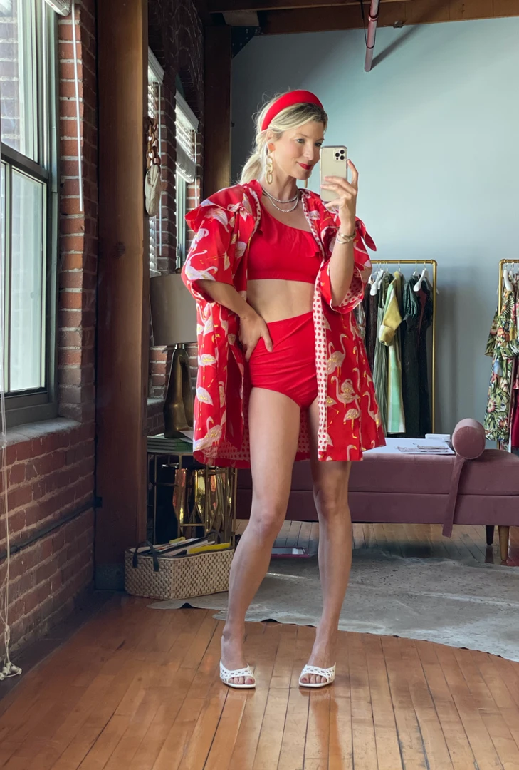 BURU White Label Flamingo Car Coat - Red 6 BURU White Label Flamingo Car Coat - Red