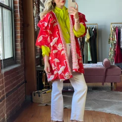 BURU White Label Flamingo Car Coat - Red 30 BURU White Label Flamingo Car Coat - Red